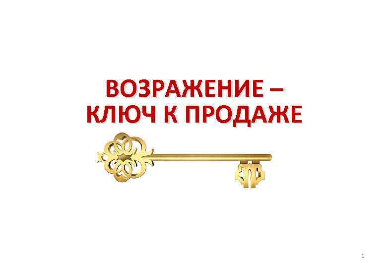 ВОЗРАЖЕНИЕ – КЛЮЧ К ПРОДАЖЕ 1 