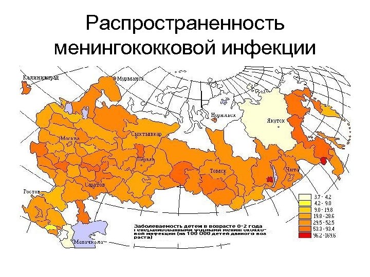 Распространенность менингококковой инфекции 