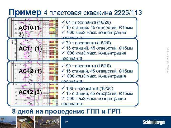 Пример 4 пластовая скважина 2225/113 Приобского м-р AC 10 (13) AC 12 (1) AC