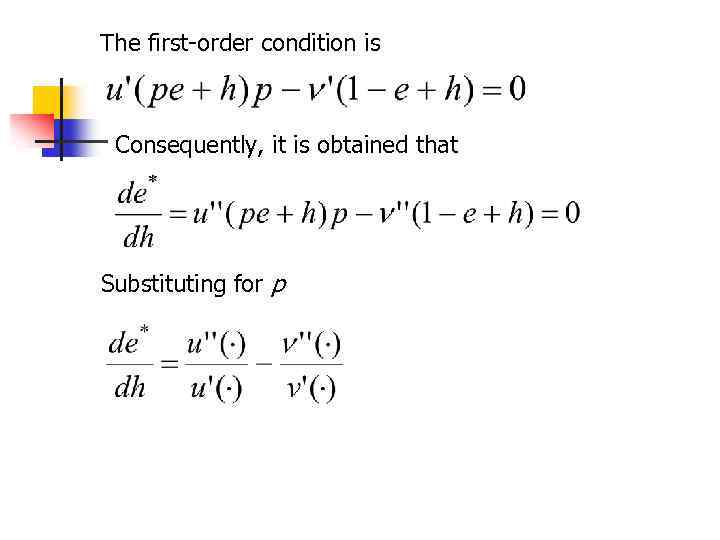 The first-order condition is Consequently, it is obtained that Substituting for p 