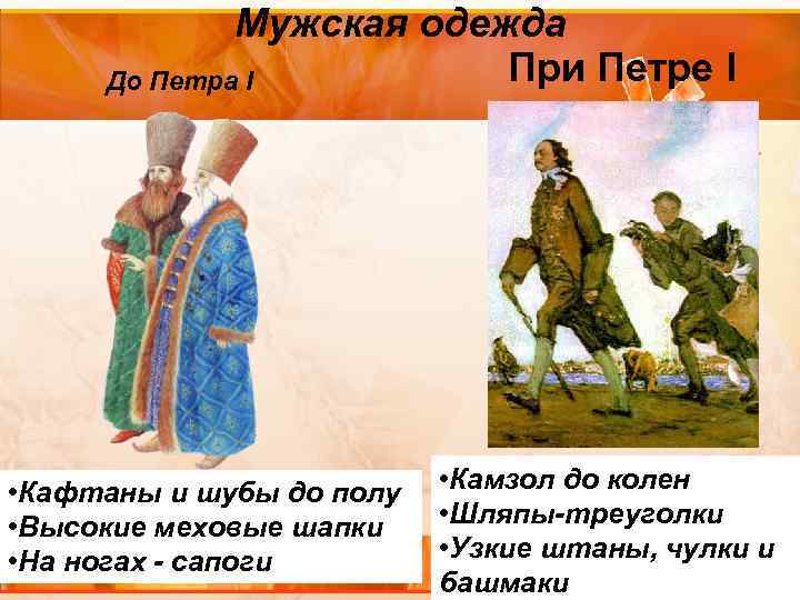 Мужская одежда При Петре I До Петра I • Кафтаны и шубы до полу