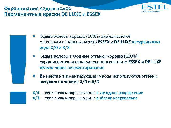 Окрашивание седых волос Перманентные краски DE LUXE и ESSEX § Седые волосы хорошо (100%)