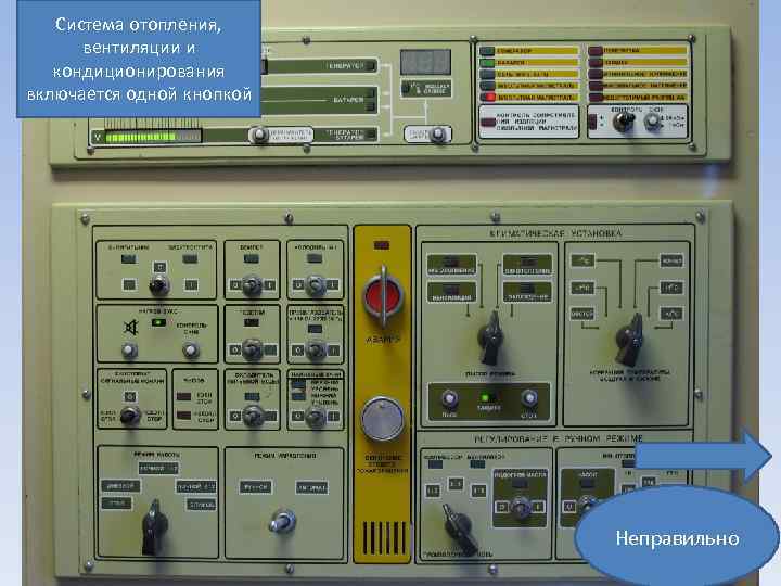 Система отопления, вентиляции и кондиционирования включается одной кнопкой Неправильно 