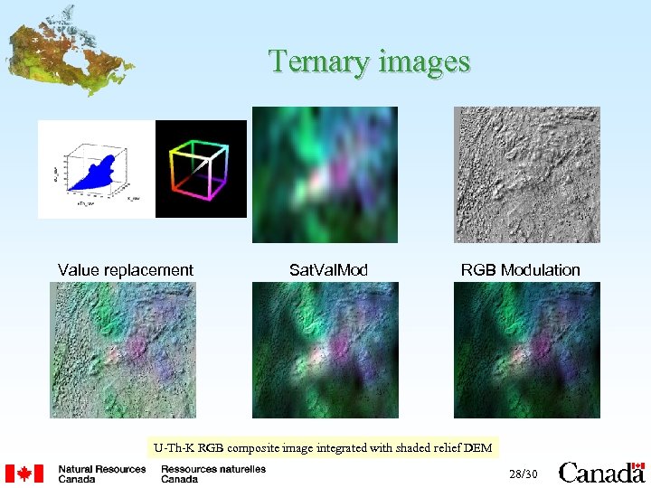 Ternary images Value replacement Sat. Val. Mod RGB Modulation U-Th-K RGB composite image integrated