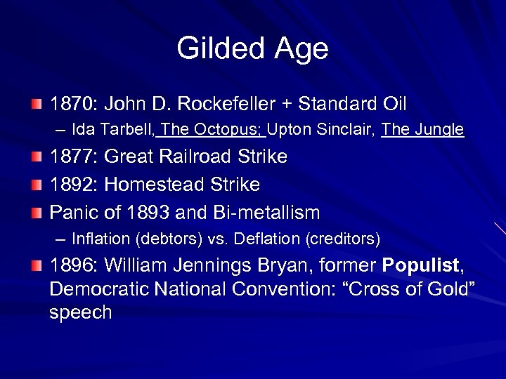 Gilded Age 1870: John D. Rockefeller + Standard Oil – Ida Tarbell, The Octopus;