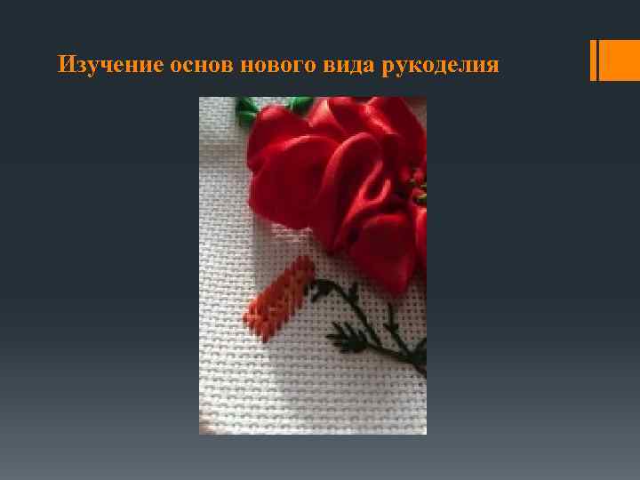 Изучение основ нового вида рукоделия 