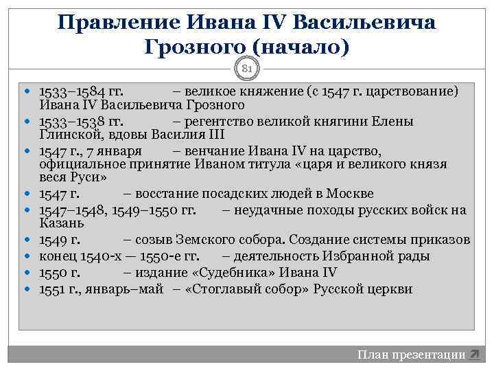 Тест по теме правление ивана грозного ответы