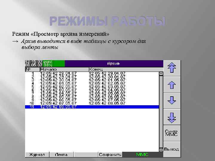 Архив режим. Архив измерений. Метран-910 регистратор видеографический моргает восклицательный. Периодичность замеров в архивохранилище. Готовая видео графический графник.