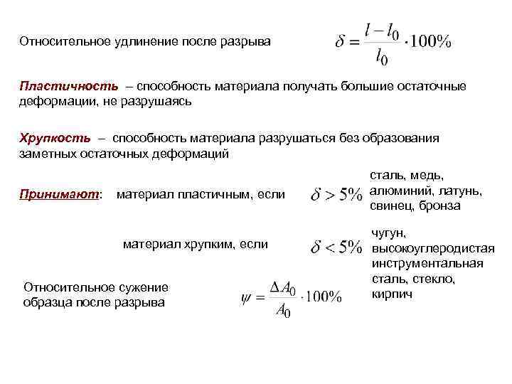 Наибольшее напряжение которое выдерживает образец не испытывая остаточных деформаций