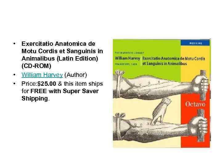  • Exercitatio Anatomica de Motu Cordis et Sanguinis in Animalibus (Latin Edition) (CD-ROM)