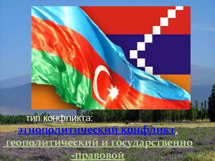 тип конфликта: этнополитический конфликт, геополитический и государственно -правовой 