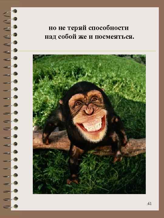но не теряй способности над собой же и посмеяться. 41 