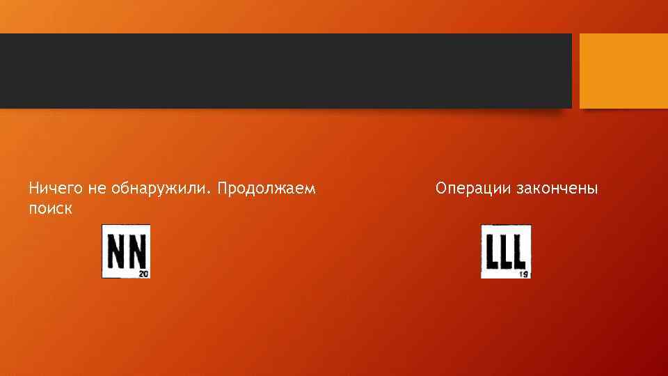 Ничего не обнаружили. Продолжаем поиск Операции закончены 