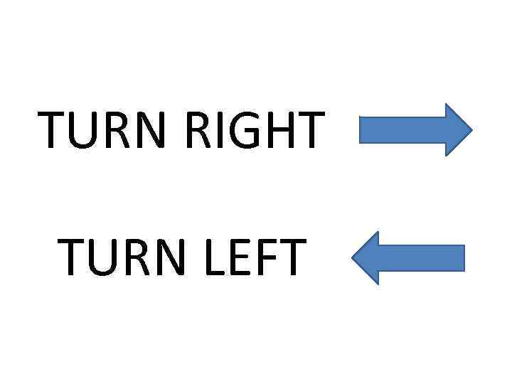 Turn right. Turn left. Turn left right. Turn right картинка для детей.