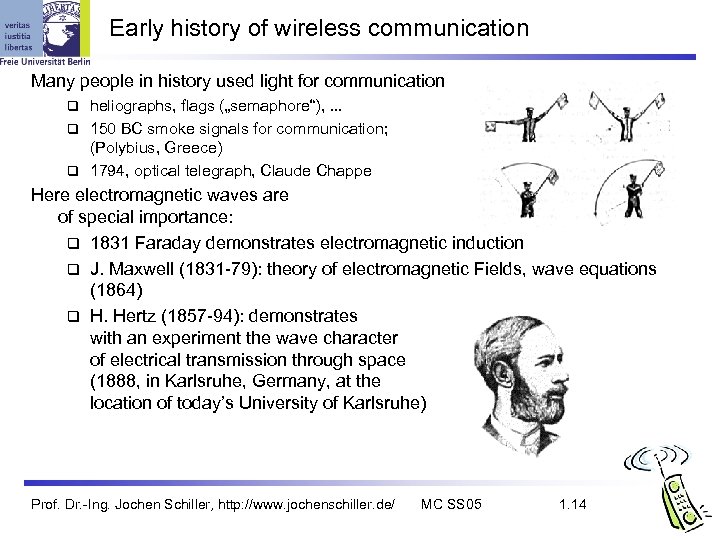 Early history of wireless communication Many people in history used light for communication heliographs,