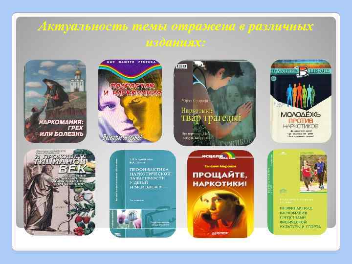 Актуальность темы отражена в различных изданиях: 