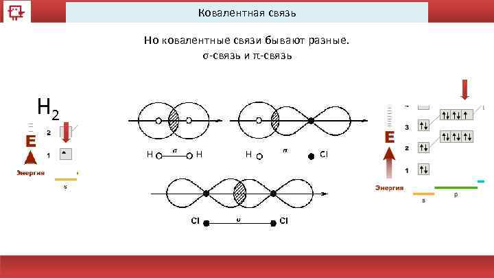 Ковалентная связь Но ковалентные связи бывают разные. σ-связь и π-связь Н 2 