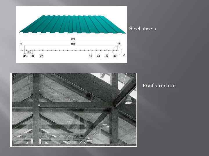 Steel sheets Roof structure 