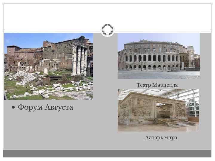 Театр Марцелла Форум Августа Алтарь мира 