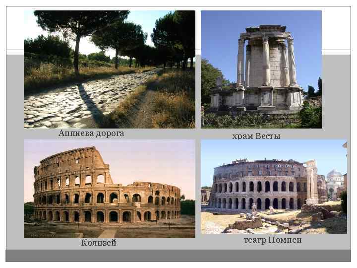 Аппиева дорога Колизейй храм Весты театр Помпеи 