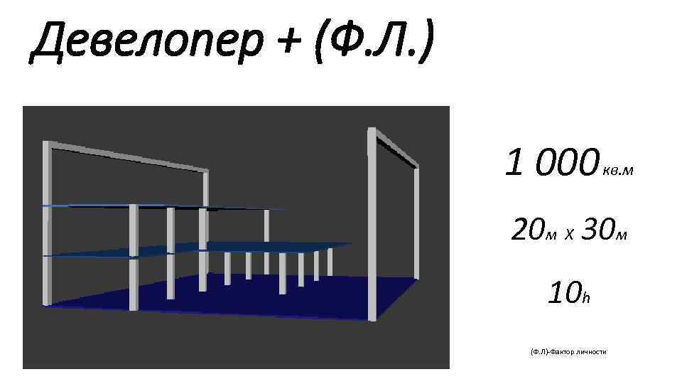 Девелопер + (Ф. Л. ) 1 000 кв. м 20 м Х 30 м