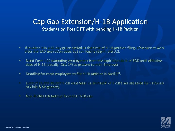 Cap Gap Extension/H-1 B Application Students on Post OPT with pending H-1 B Petition