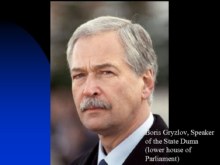 Boris Gryzlov, Speaker of the State Duma (lower house of Parliament) 