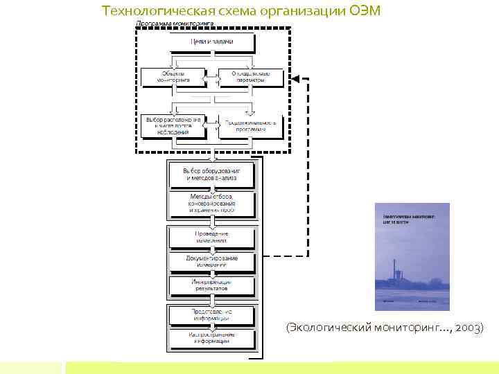 Технологическая схема организации ОЭМ (Экологический мониторинг…, 2003) 