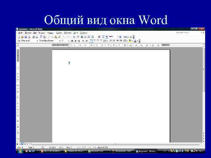 Общий вид окна Word 