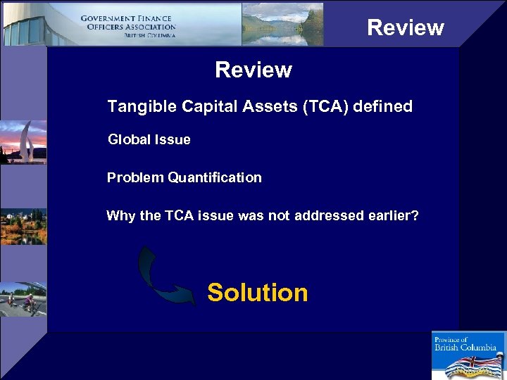 Review Tangible Capital Assets (TCA) defined Global Issue Problem Quantification Why the TCA issue