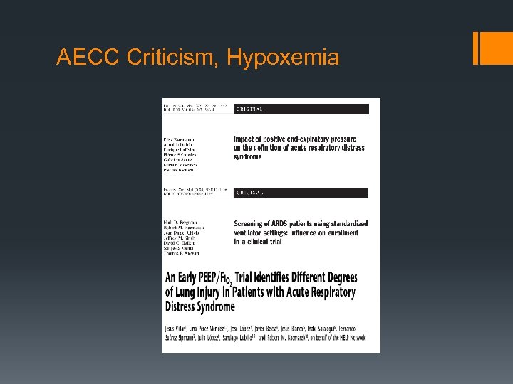 AECC Criticism, Hypoxemia 