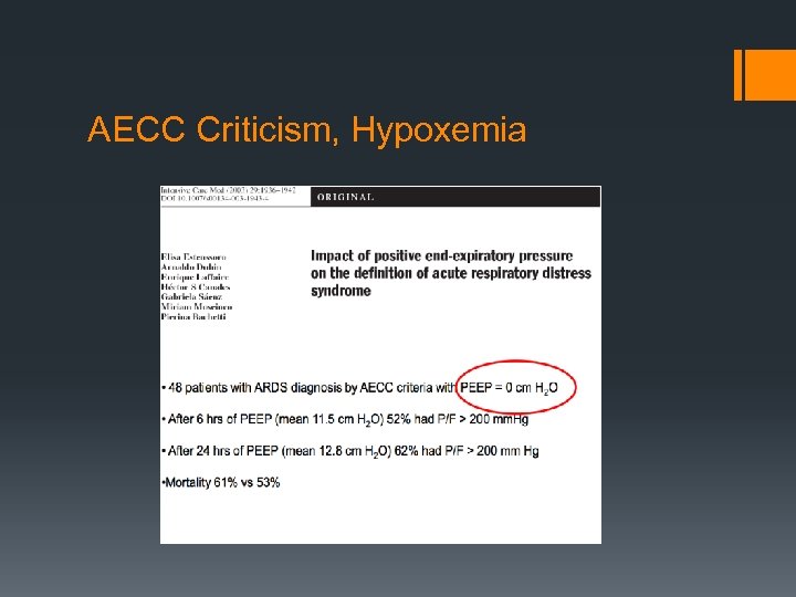 AECC Criticism, Hypoxemia 