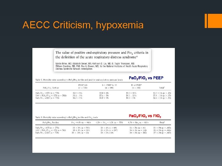 AECC Criticism, hypoxemia 