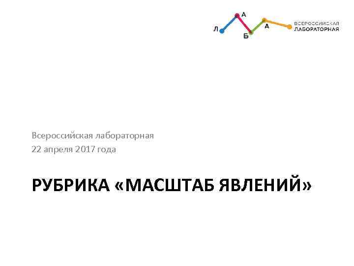Всероссийская лабораторная 22 апреля 2017 года РУБРИКА «МАСШТАБ ЯВЛЕНИЙ» 