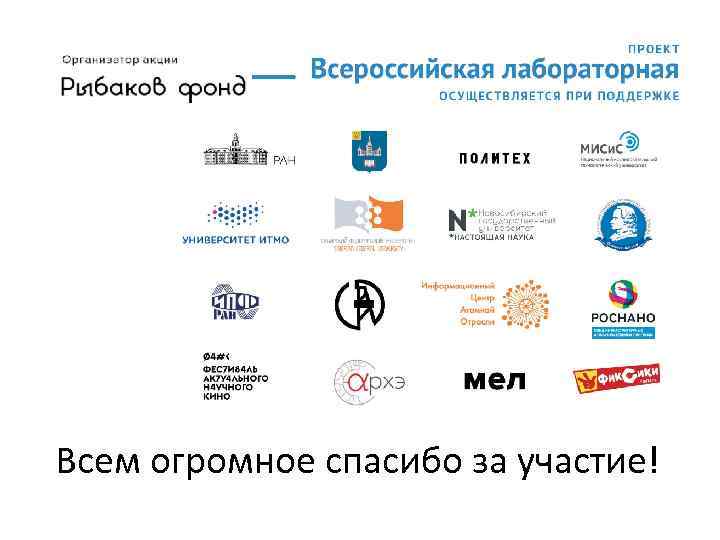 Всем огромное спасибо за участие! 