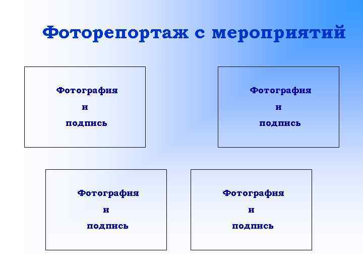Фоторепортаж с мероприятий Фотография и и подпись 