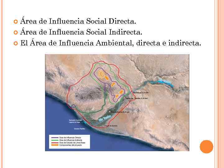 Área de Influencia Social Directa. Área de Influencia Social Indirecta. El Área de Influencia