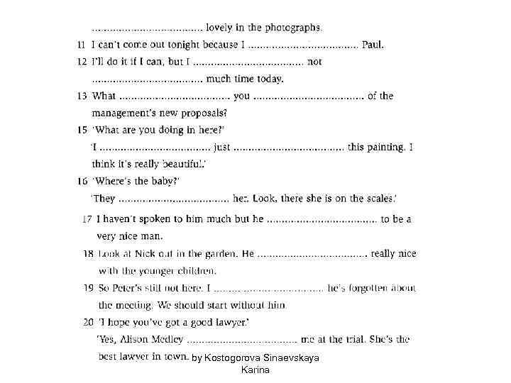 by Kostogorova Sinaevskaya Karina 