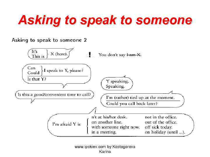 Asking to speak to someone www. ipskiev. com by Kostogorova Karina 