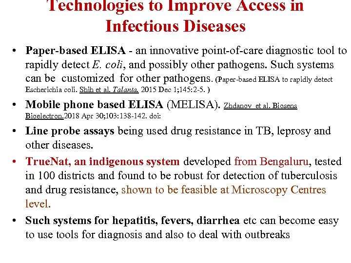 Technologies to Improve Access in Infectious Diseases • Paper-based ELISA - an innovative point-of-care