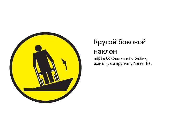 Крутой боковой наклон перед боковыми наклонами, имеющими крутизну более 10°. 