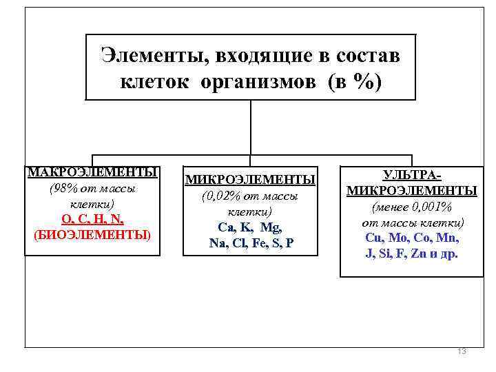 Сколько химических элементов входит в состав клетки