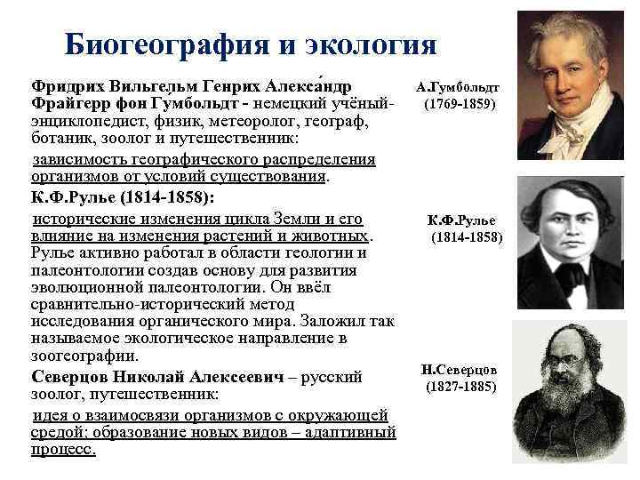 Биогеография и экология Фридрих Вильгельм Генрих Алекса ндр Фрайгерр фон Гу мбольдт - немецкий