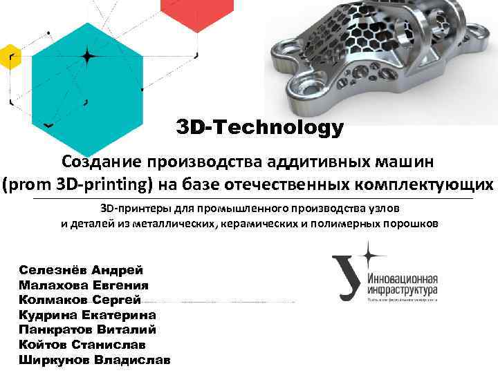 3 D-Technology Создание производства аддитивных машин (prom 3 D-printing) на базе отечественных комплектующих 3