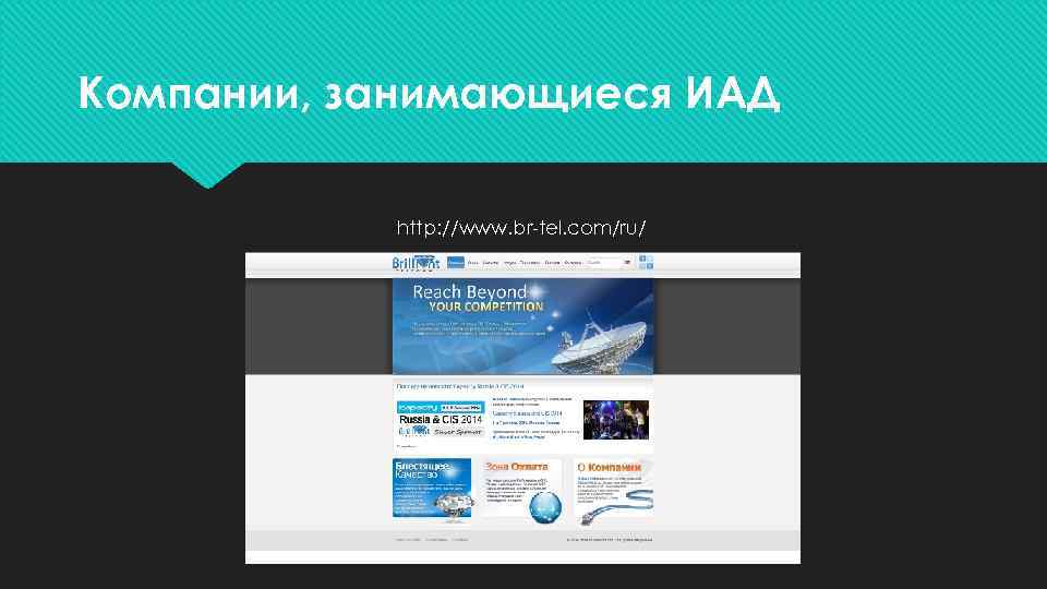 Компании, занимающиеся ИАД http: //www. br-tel. com/ru/ 