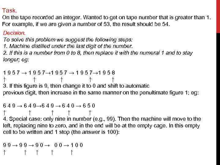 Task. On the tape recorded an integer. Wanted to get on tape number that