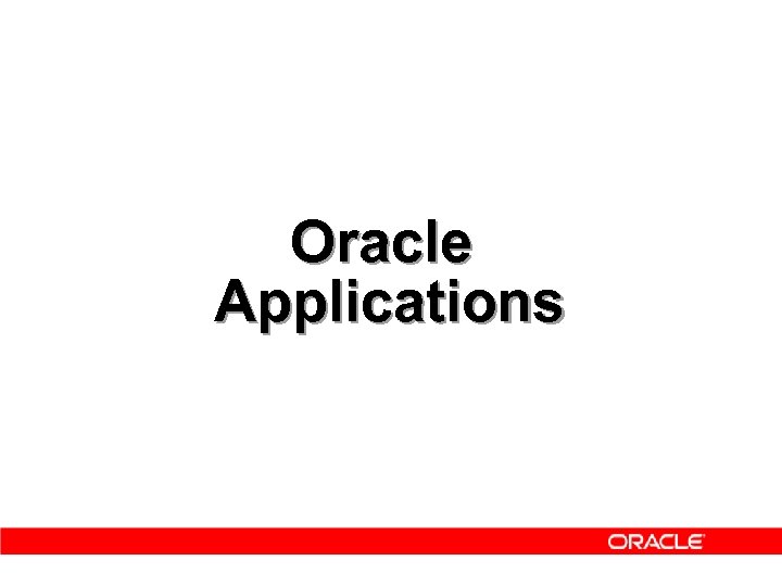 Oracle Applications 