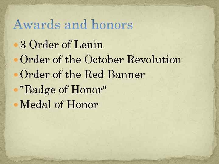  3 Order of Lenin Order of the October Revolution Order of the Red