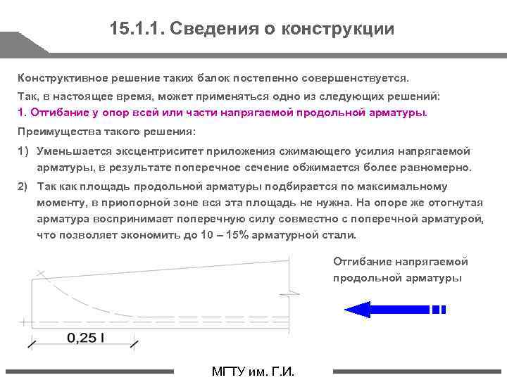 15. 1. 1. Сведения о конструкции Конструктивное решение таких балок постепенно совершенствуется. Так, в