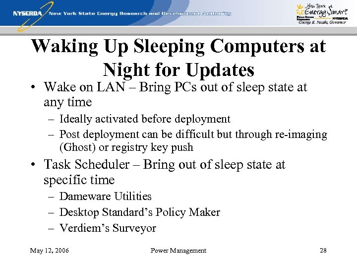 Waking Up Sleeping Computers at Night for Updates • Wake on LAN – Bring